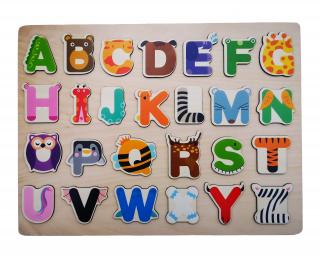 Dětské dřevěné vkládačka abeceda zvířátka
