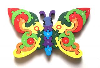 Dětské dřevěné vzdělávací puzzle motýl II