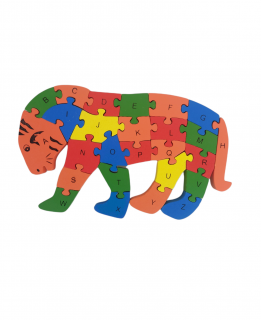 Dětské dřevěné vzdělávací puzzle tygr