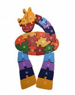 Dětské dřevěné vzdělávací puzzle žirafa
