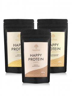 3x HAPPY PROTEIN 450 g - výhodné balení vegan proteinů