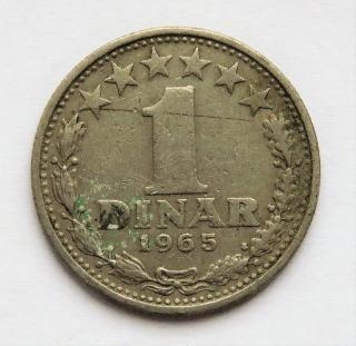 Jugoslávie - 1 dinar 1965