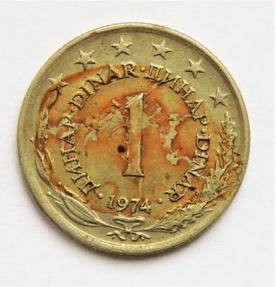 Jugoslávie - 1 dinar 1974