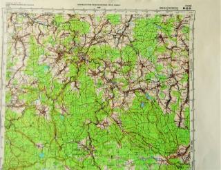 Mapa generálního štábu ČSLA  -  AUE 1 : 100 000