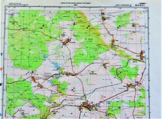 Mapa generálního štábu ČSLA  -  ČISTÁ 1 : 25 000