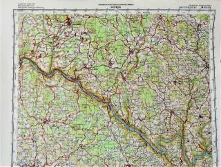 Mapa generálního štábu ČSLA  -  HAUZENBERG 1 : 100 000