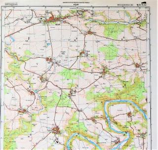 Mapa generálního štábu ČSLA  - KOŽLANY 1 : 25 000