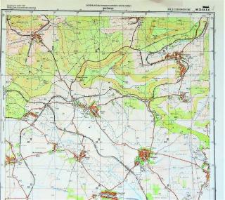 Mapa generálního štábu ČSLA  - MUTĚJOVICE 1 : 25 000