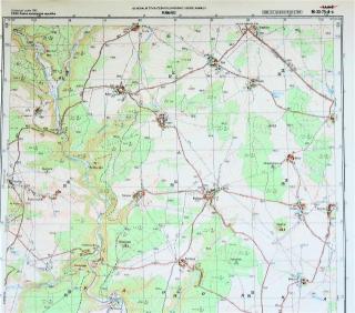 Mapa generálního štábu ČSLA  -  PERNAREC 1 : 25 000 - poškozená - chýbí část rohu