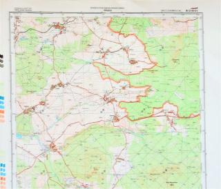 Mapa generálního štábu ČSLA  -  PŘÍKOSICE 1 : 25 000