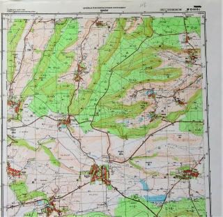 Mapa generálního štábu ČSLA  -  ŘEVNIČOV 1 : 25 000