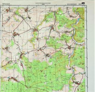 Mapa generálního štábu ČSLA  -  TEREŠOV 1 : 25 000