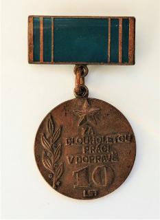 Medaile 10 let v dopravě