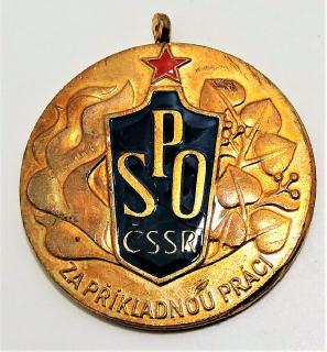 Medaile za příkladnou práci SPO ČSSR (svaz požární ochrany)