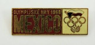 MEXICO 1968 / OLYMPIJSKÉ HRY / OLYMPIÁDA / odznak na sponu - délka 4cm