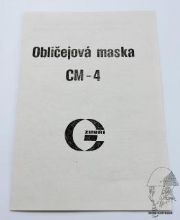 Návod plynová maska CM-4  - Reprint (Replika)