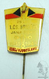 Odznak 1. ČS. BRIGÁDA JANA ŽIŽKY 1941 - 1945 - Odboj v Jugoslavii