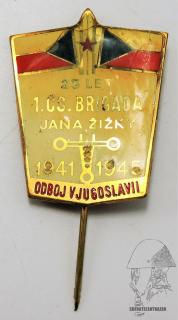 Odznak 1. ČS. BRIGÁDA JANA ŽIŽKY 1941 - 1945 - Odboj v Jugoslavii