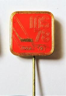 Odznak - MS 78 Praha - Hokej červený