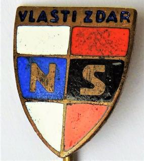 Odznak - Národní souručenství - Vlasti zdar značený KARNET-KYSELÝ PRAHA XI.