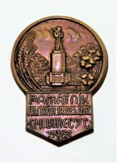 Odznak Pamatník Selským rebelům Chlumec nad Cidlinou 1938 - bez jehly