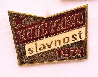 Odznak Růdé Právo - Slavnost- 1974
