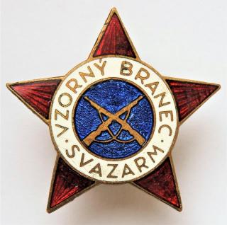 Odznak - SVAZARM - Vzorný Branec - Velký na šroub