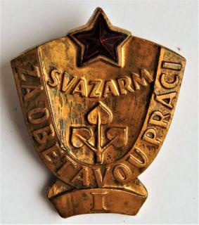 Odznak - SVAZARM ZA OBĚTAVOU PRÁCI - I Zlatý