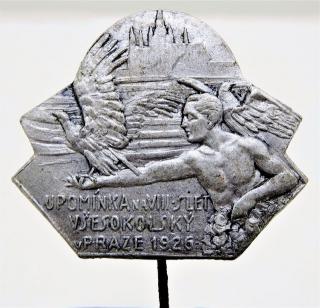 Odznak - Upomínka na VIII. slet všesokolský v Praze 1926