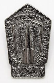 Odznak Západní vojenský okruh ČSLA stříbrný - na šoub