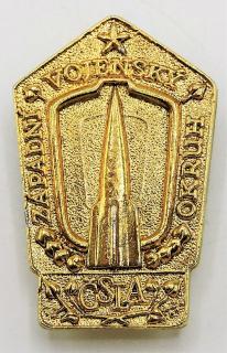 Odznak Západní vojenský okruh ČSLA Zlatý- na šoub