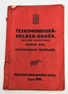 Originál příručka PRAGA tyu AN 1934