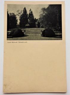 Pohlednice Lázně Bělohrad: Zámecký park 1936
