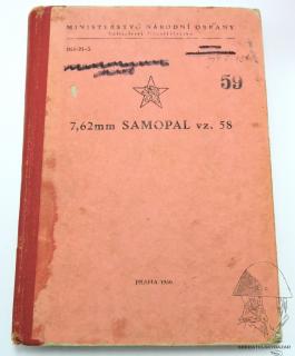 Předpis 7,62mm SAMOPAL vz. 58 Děl-21-5 - originál