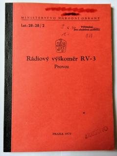 Předpis ČSLA Rádiový výškoměr RV-3 Let-28-28/2