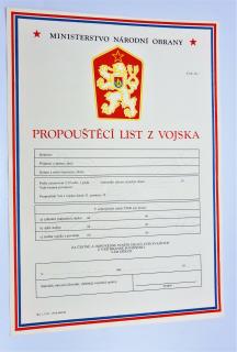 Propouštěcí list z vojska ČSLA