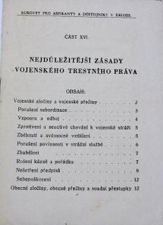 Rukověť pro aspiranty a důstojníky v záloze - Část XVI. Nejduležitější zásady vojenského trestního práva