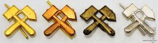 Sada Hornických rozlišovacích odznaků - Zlatý, bronz, mořený, stříbrný