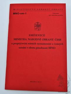 Směrnice o propůjčování státních vyznamenání a čestných odznaků MNO, včetně doplňků.  - Reprint (Replika)