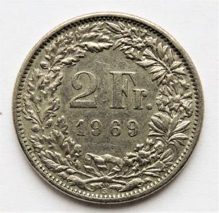 Švýcarsko - 2 frank 1969 B
