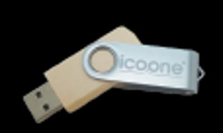icoone značková USB flash paměť  kov a dřevo (8GB)