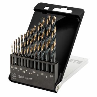 HSS-CNC spirálový vrták, 124°,  Pro-Tec , 1,5 - 6,5 mm, sada 13 ks