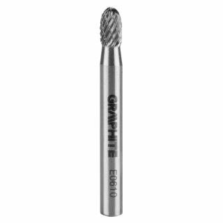 Karbidová rotační fréza HM, typ E (ovál), 6 x 10 mm, stopka 6 x 45 mm
