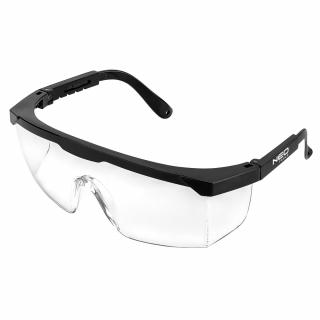 Ochranné brýle, bílá skla, nastavitelné zorníky