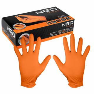 Perforované nitrilové rukavice, oranžové, 50 kusů, velikost L