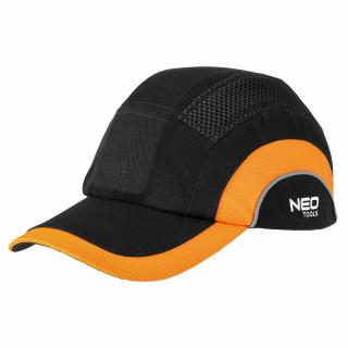 Podbradní čepice s výztuhou, černo-oranžová