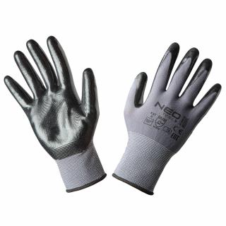 Pracovní rukavice - nylonové potažené nitrilem vel.8