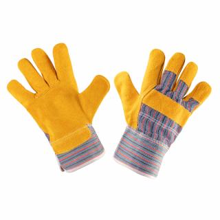 Pracovní rukavice, žlutá hovězí štípenka, velikost 10,5
