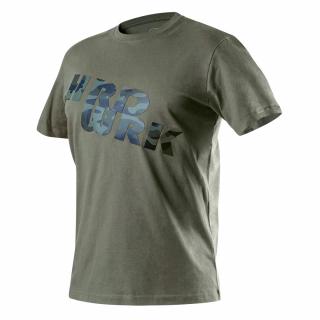 Pracovní tričko CAMO, olivové s potiskem XL