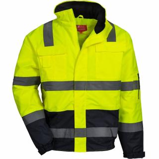 Reflexní pracovní bunda, neonová žlutá, NITRAS XXXL(3XL)